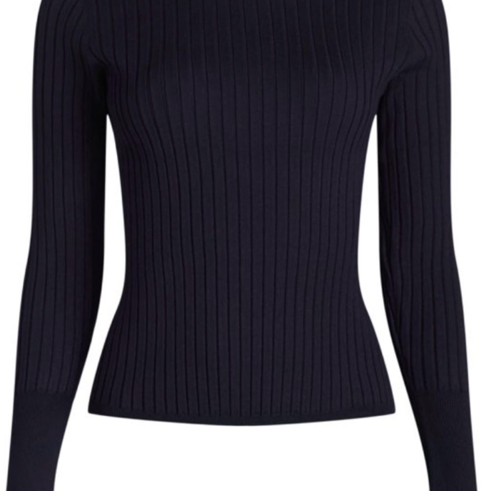 Scoop Black Ribbed Sweater NWT size large 12-14.